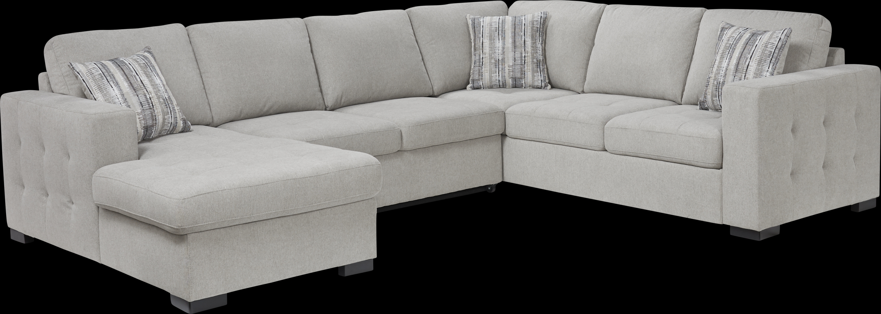 Angelino Heights Gray 3 Pc Sleeper Sectional - Thumbnail - Image 1
