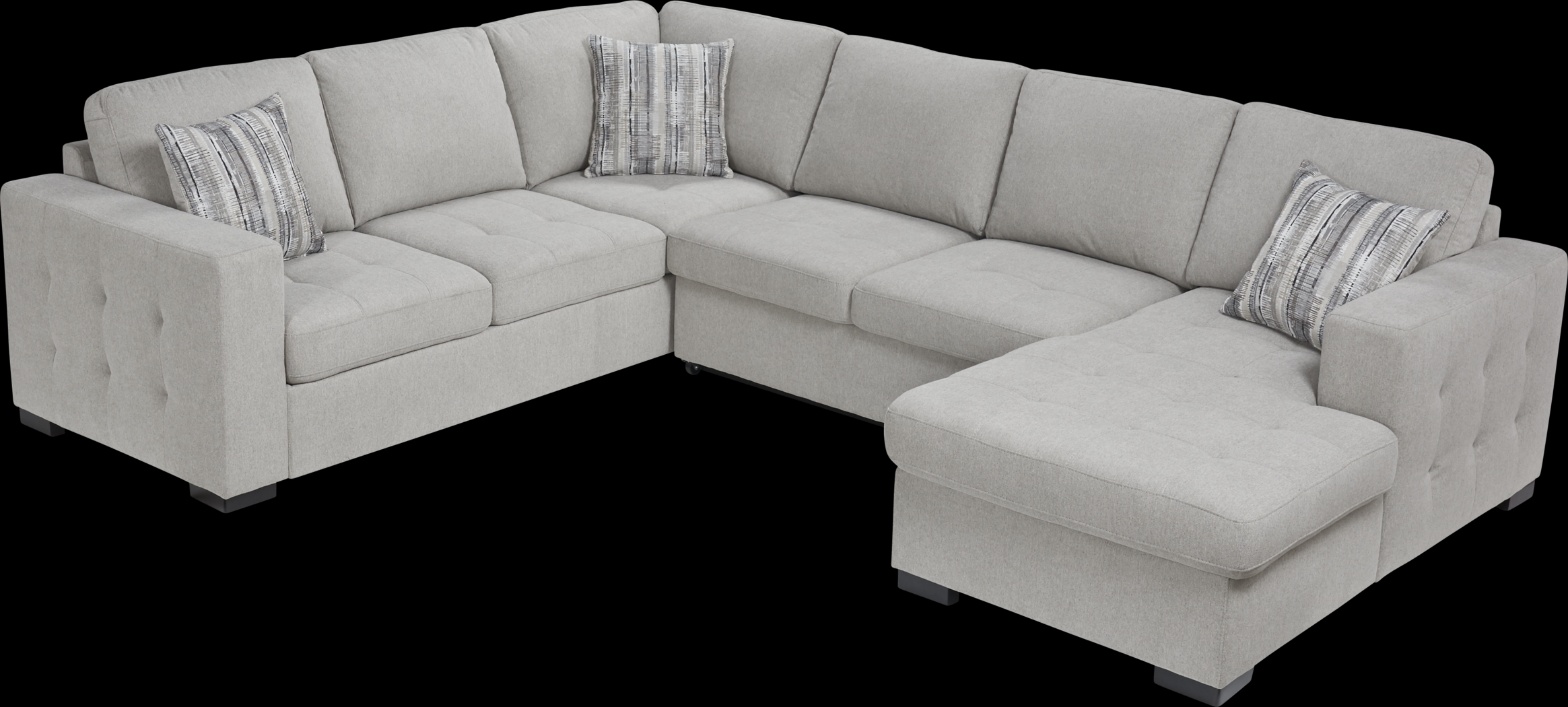 Angelino Heights Gray 6 Pc Sleeper Sectional Living Room - Thumbnail - Image 3