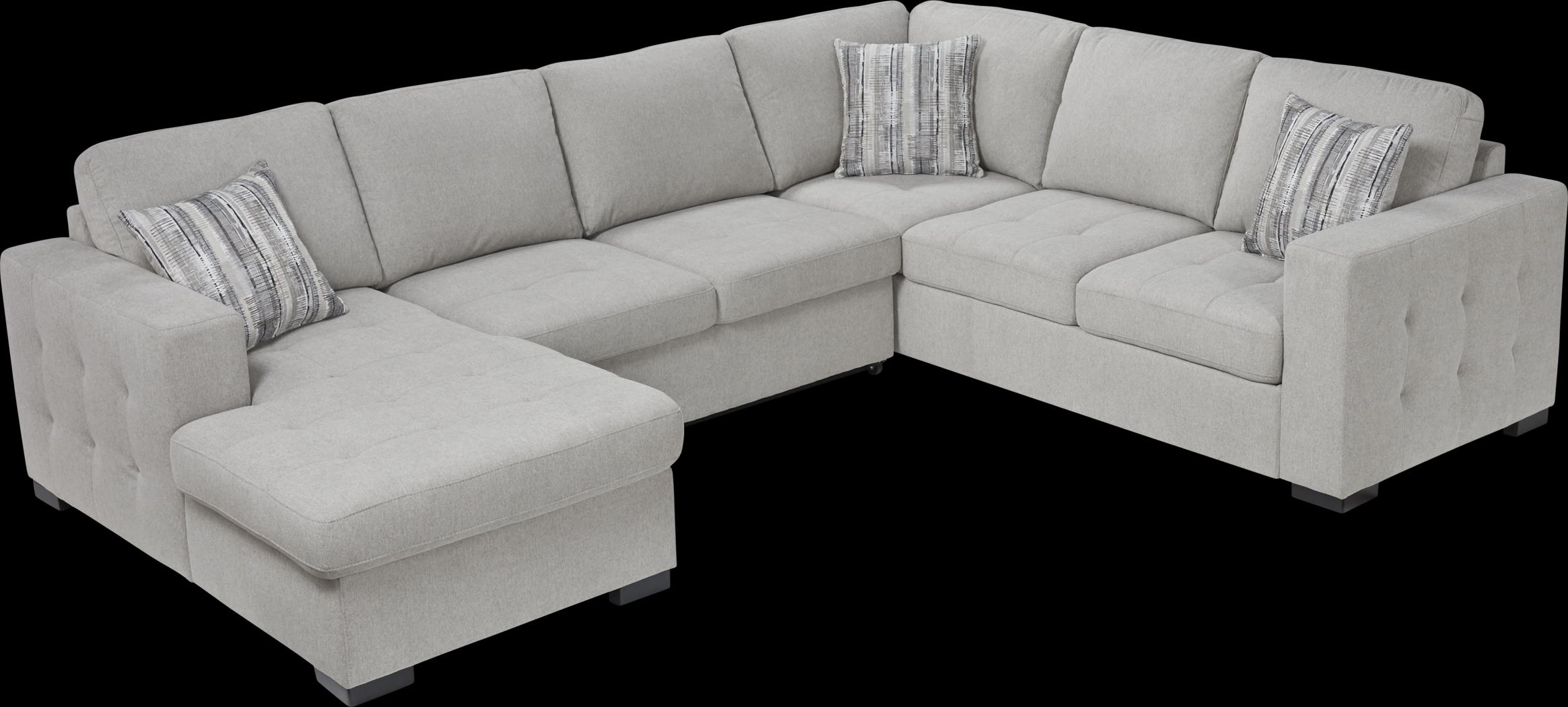 Angelino Heights Gray 6 Pc Sleeper Sectional Living Room - Thumbnail - Image 3
