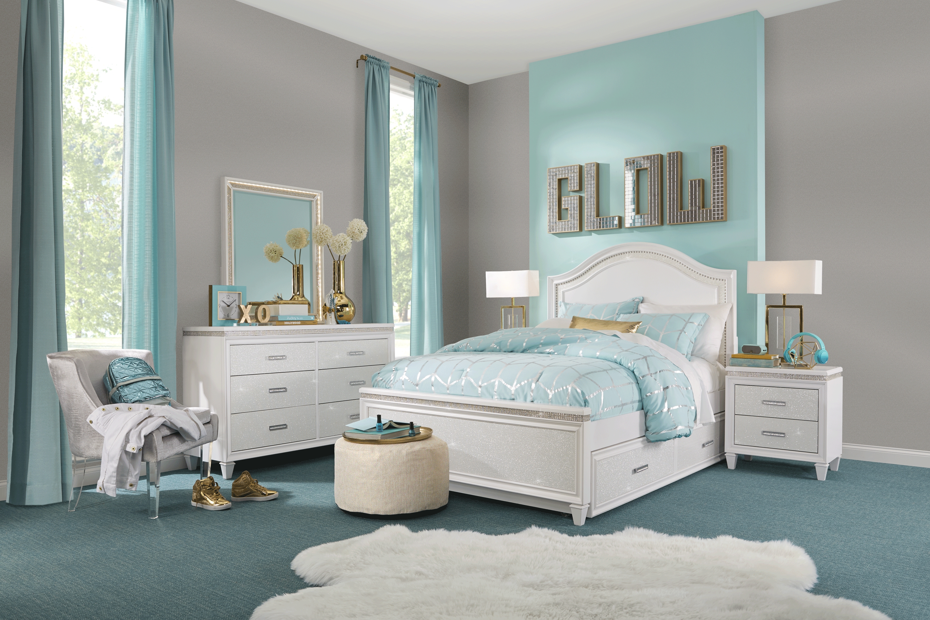 Kids Angelique White 5 Pc Full Panel Bedroom - Thumbnail - Image 1