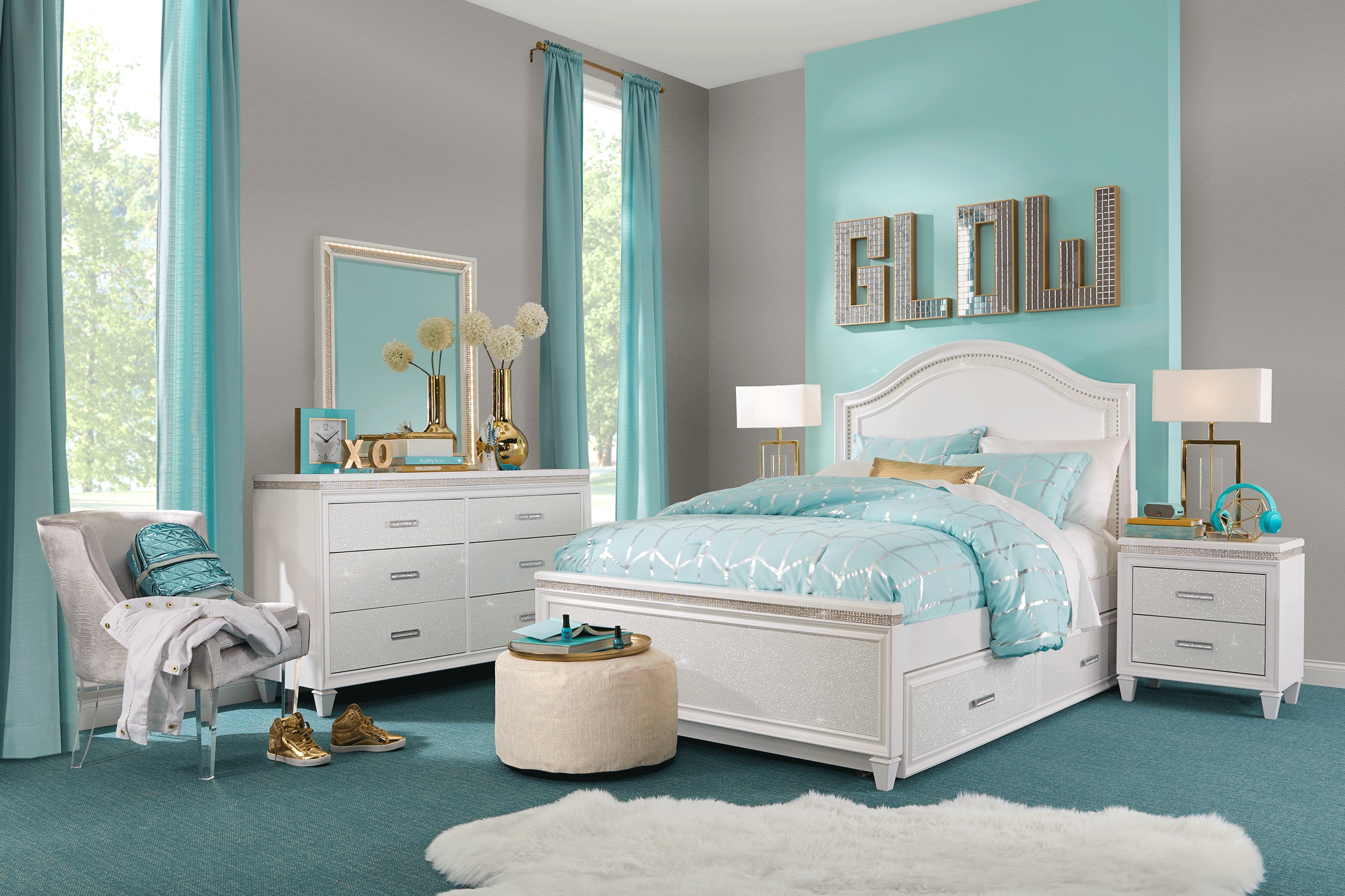 Kids Angelique White 5 Pc Full Panel Bedroom - Thumbnail - Image 1