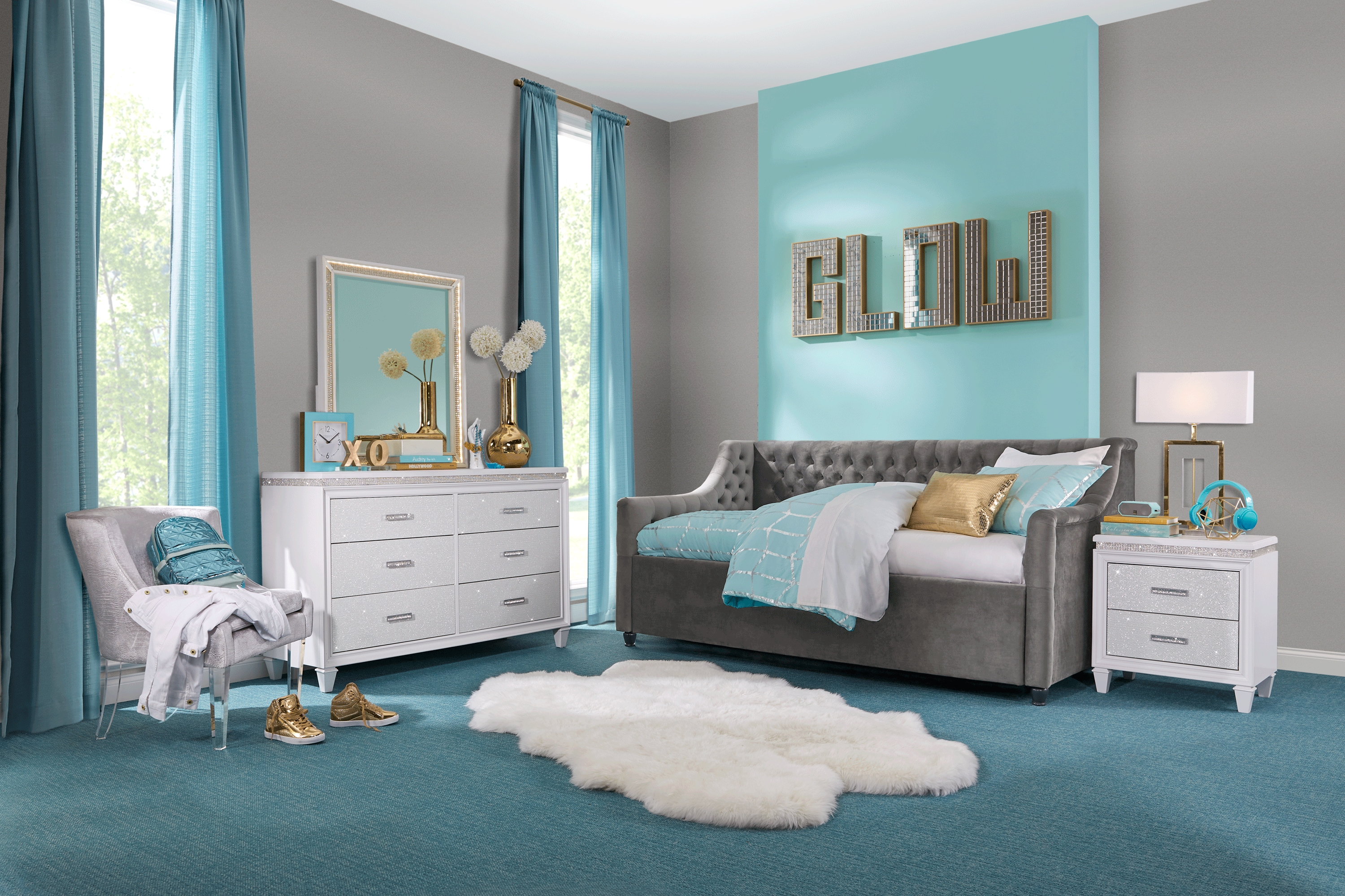 Alena Charcoal 3 Pc Twin Daybed - Thumbnail - Image 2