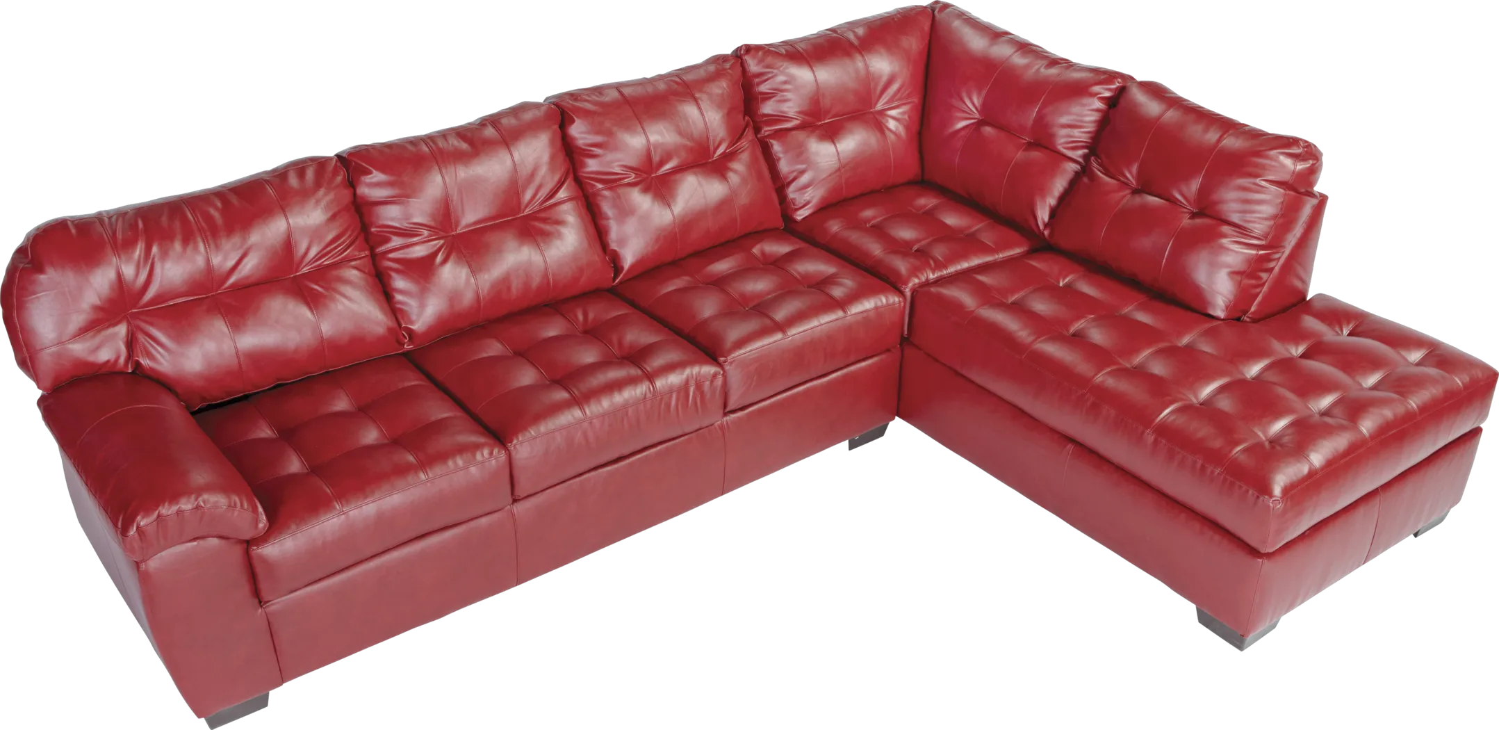 Angelo Bay 2 Pc Blended Leather Cardinal Sectional - Thumbnail - Image 1