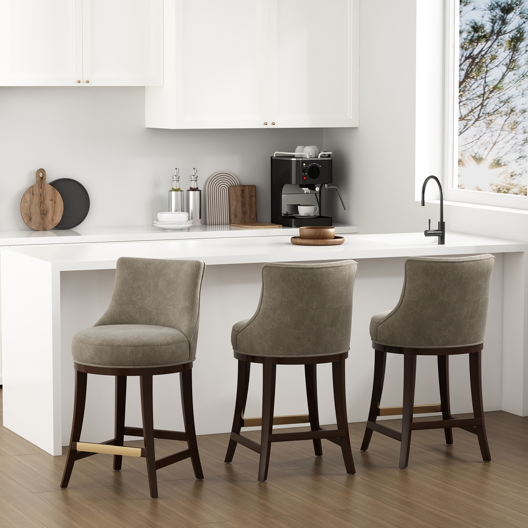 Angelphone Taupe Counter Height Stool - Thumbnail - Image 2