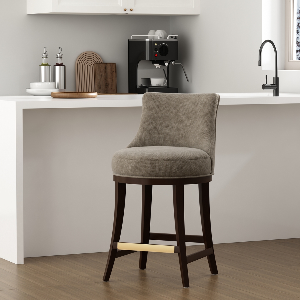 Angelphone Taupe Counter Height Stool - Thumbnail - Image 3