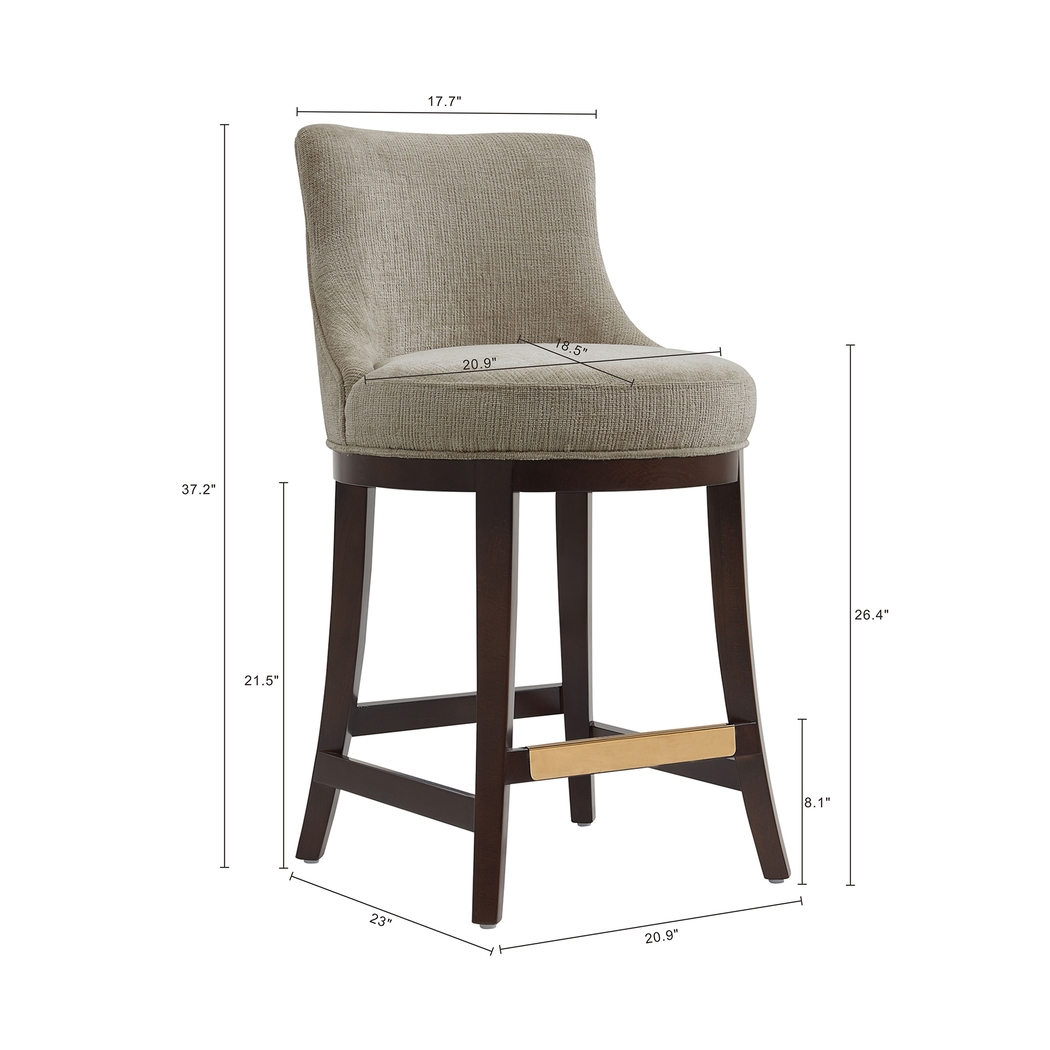Angelphone Taupe Counter Height Stool - Thumbnail - Image 5