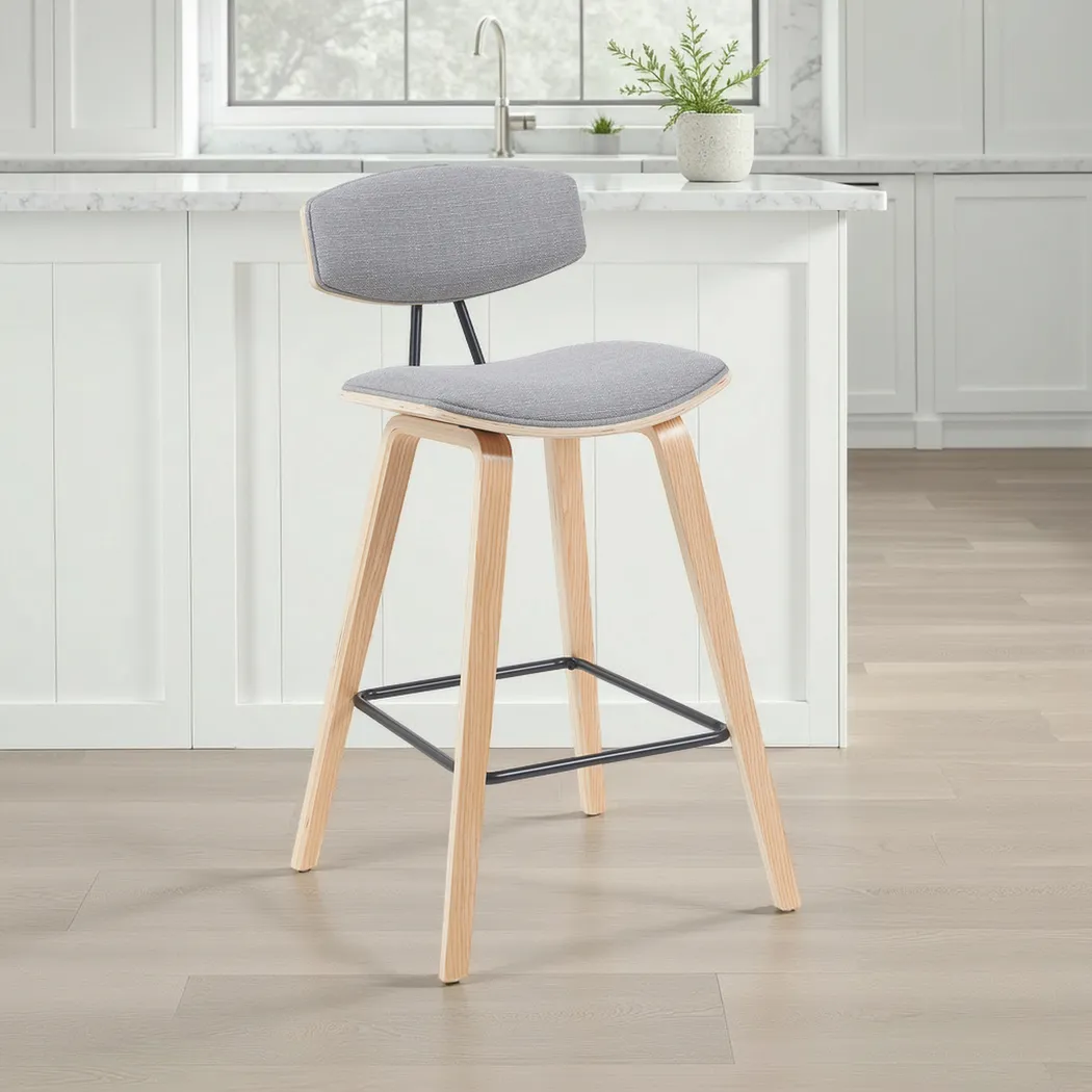 Angelstones III Gray Counter Height Stool - Thumbnail - Image 2
