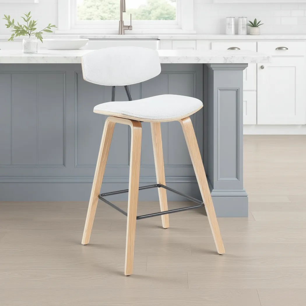 Angelstones III White Counter Height Stool - Thumbnail - Image 2