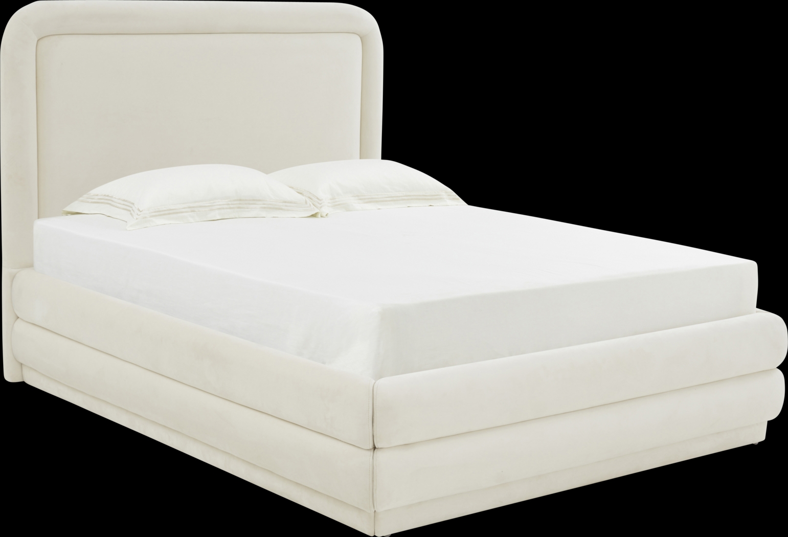 Angelwing Cream Queen Bed - Thumbnail - Image 1