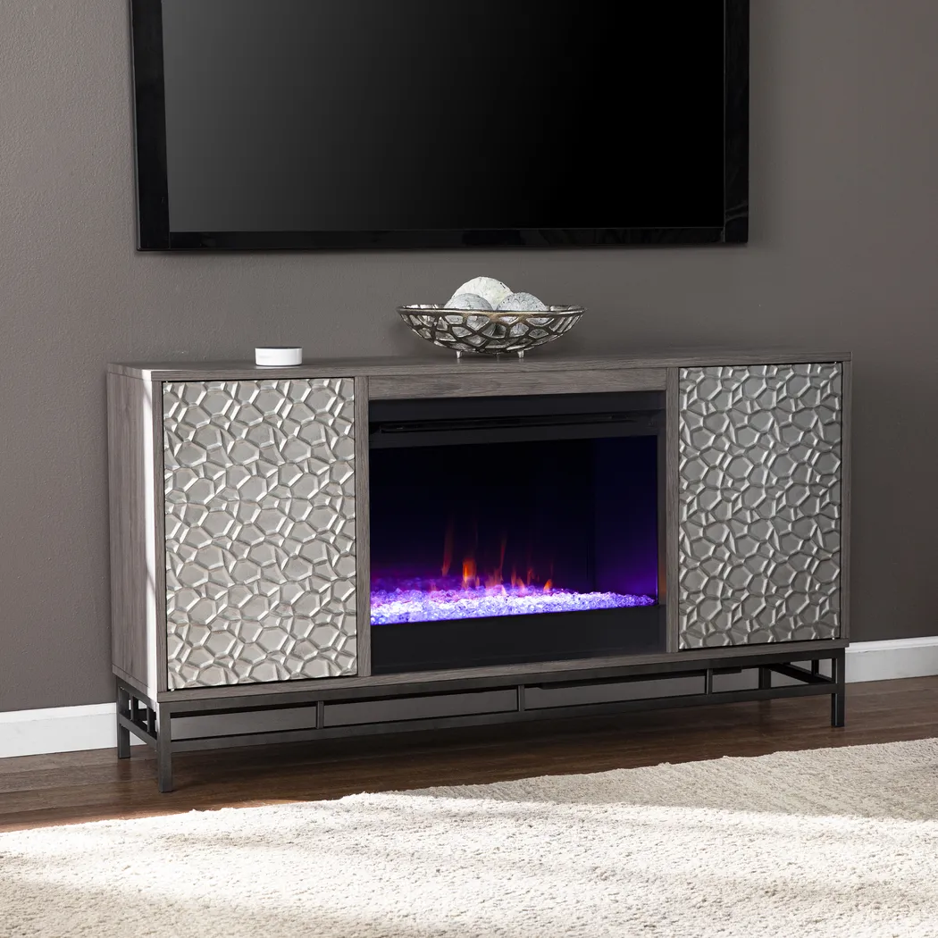 Angevine I Gray 54 in. Console, With Color Changing Electric Fireplace - Image 6
