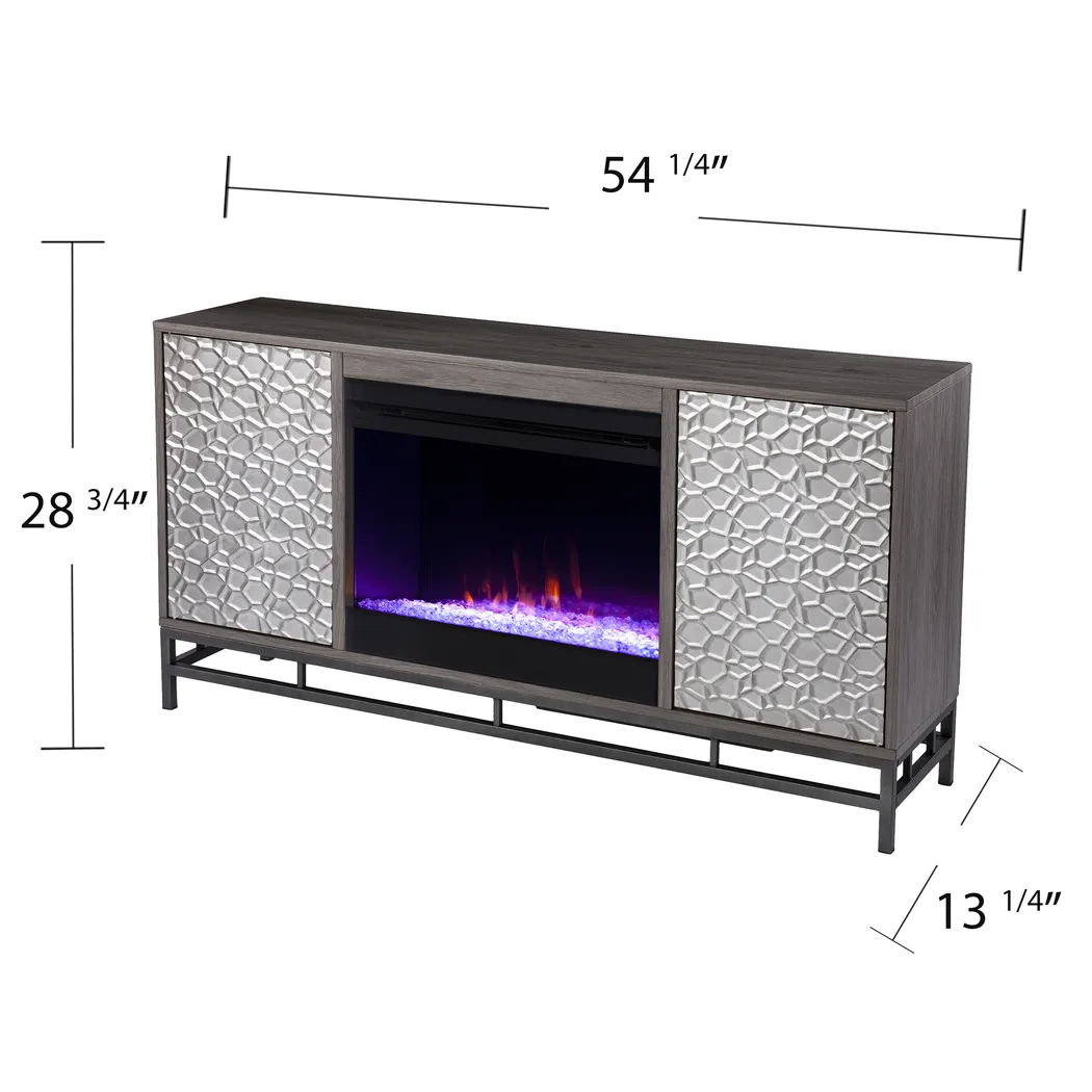 Angevine I Gray 54 in. Console, With Color Changing Electric Fireplace - Image 7