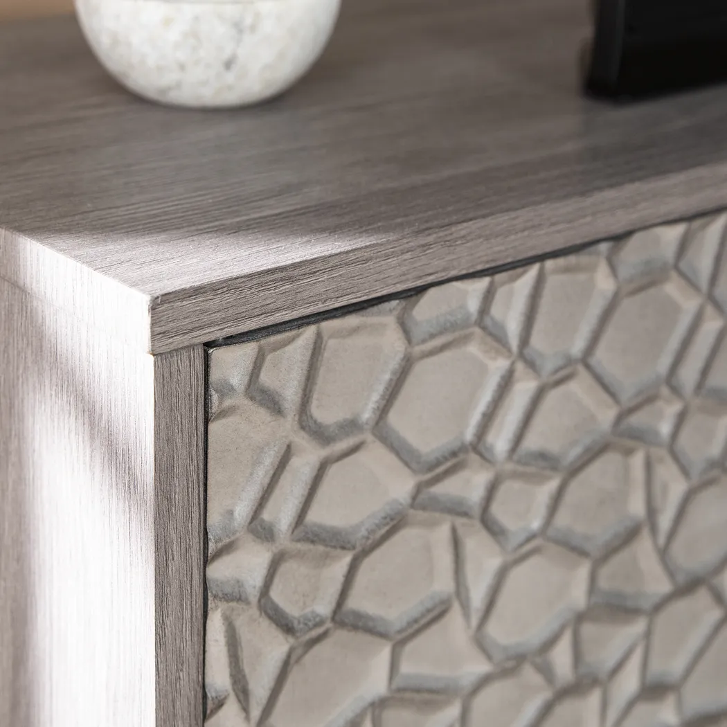 Angevine IV Gray 54 in. Console, With Touch Panel Electric Log Fireplace - Thumbnail - Image 5