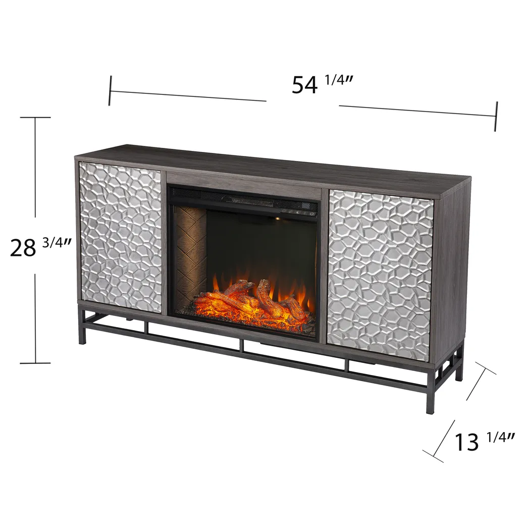 Angevine III Gray 54 in. Console, With Smart Electric Fireplace - Image 7