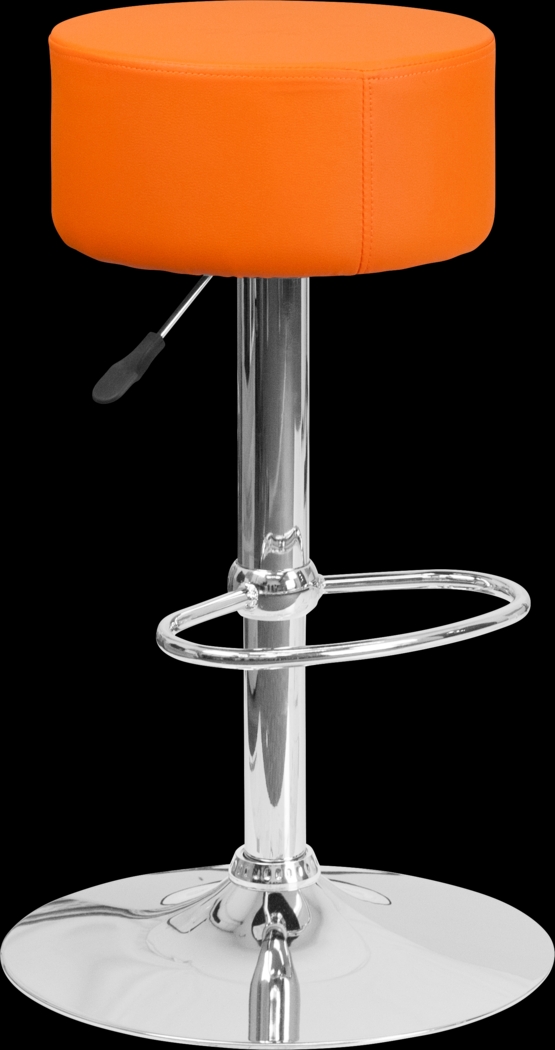 Angie Orange Adjustable Swivel Barstool - Thumbnail - Image 1