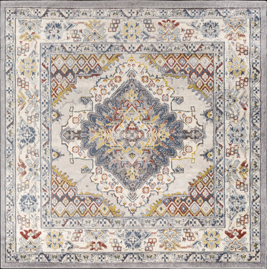 Anilya I Dark Blue 7'10 x 7'10 Square Rug - Thumbnail - Image 1