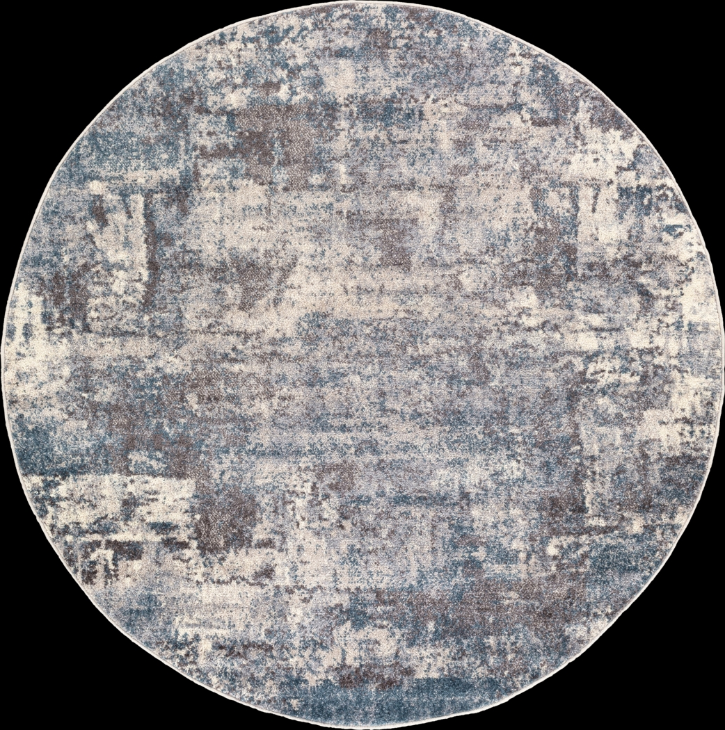 Anilya IV Dark Blue 5'3 Round Rug - Thumbnail - Image 1