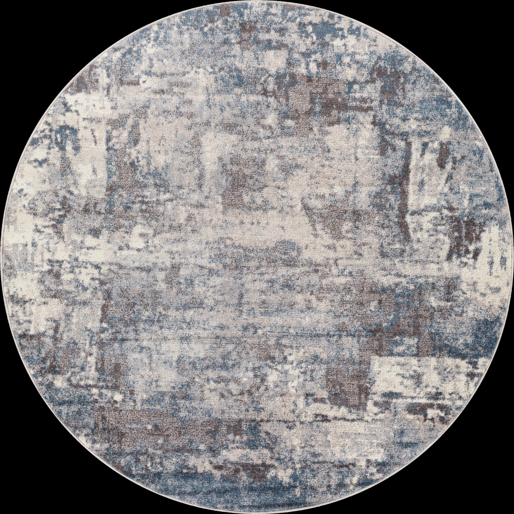 Anilya IV Dark Blue 6'7 Round Rug - Thumbnail - Image 1