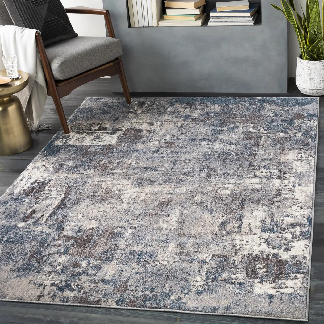 Anilya IV Dark Blue 6'7 Square Rug - Thumbnail - Image 2