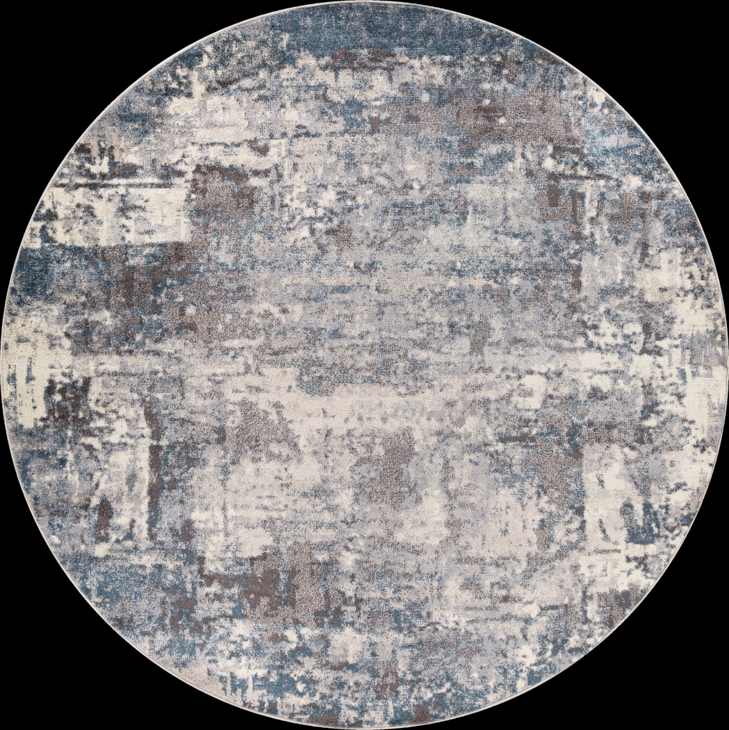 Anilya IV Dark Blue 7'10 Round Rug - Thumbnail - Image 1