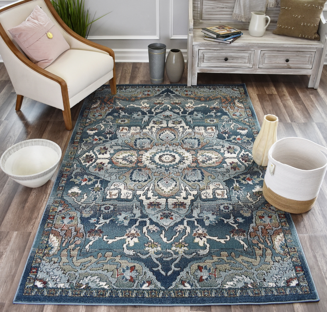 Anitha Blue 5' x 7' Rug - Thumbnail - Image 2