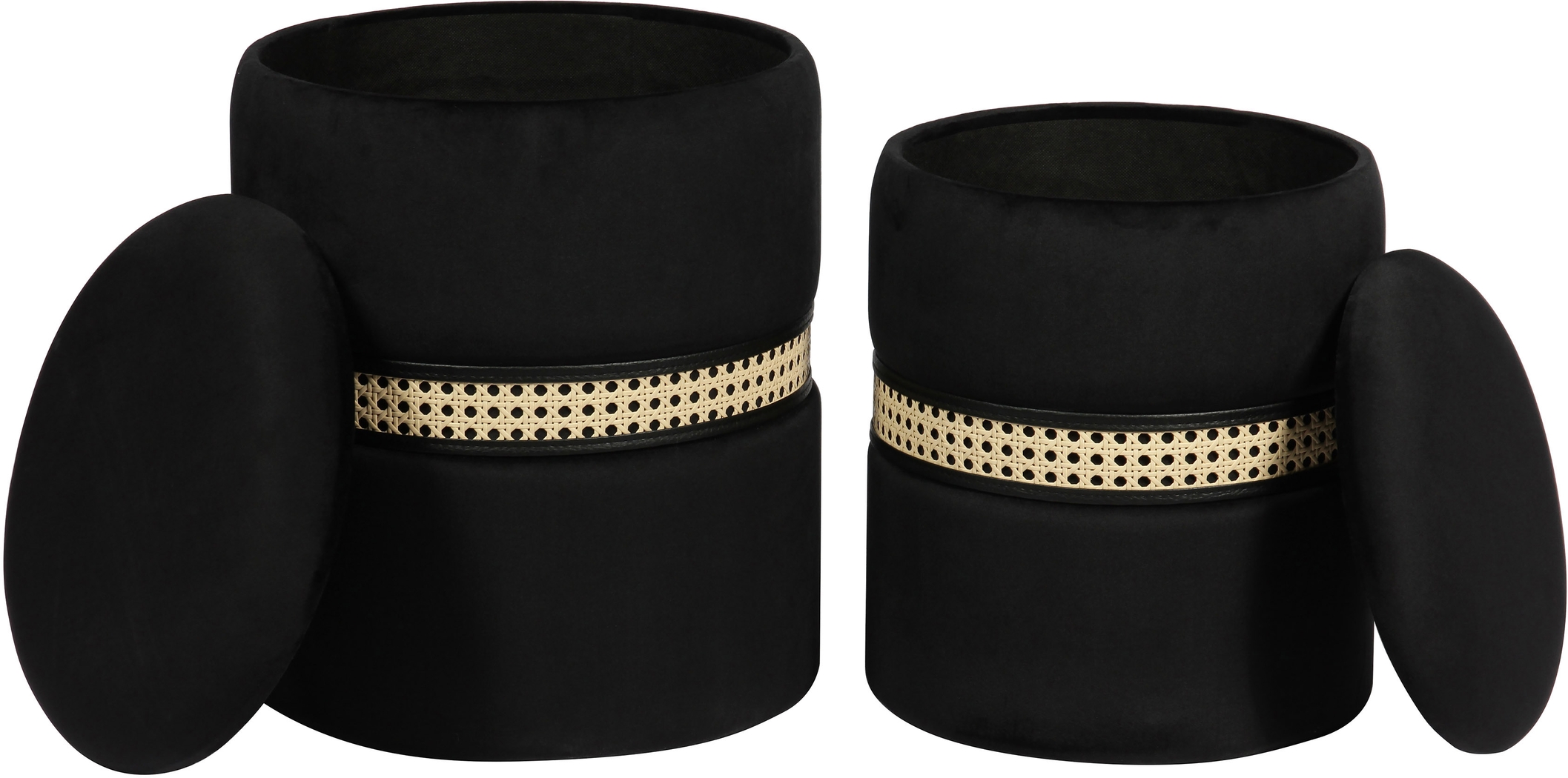 Anivy Black Accent Ottoman, Set of 2 - Thumbnail - Image 2