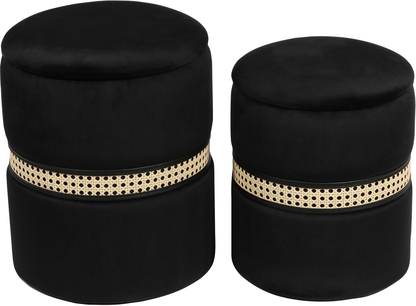 Anivy Black Accent Ottoman, Set of 2 - Thumbnail - Image 3