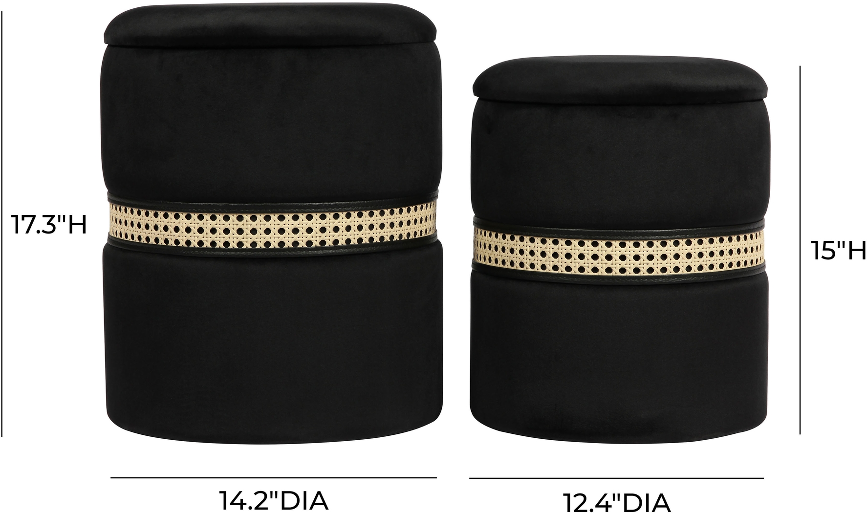 Anivy Black Accent Ottoman, Set of 2 - Thumbnail - Image 7