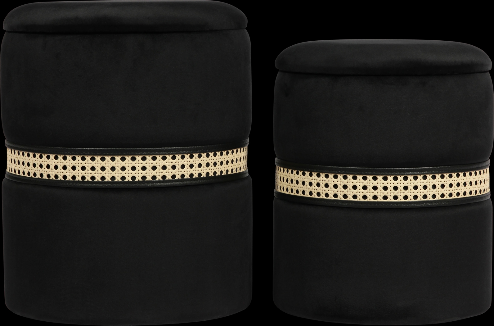 Anivy Black Accent Ottoman, Set of 2 - Thumbnail - Image 1