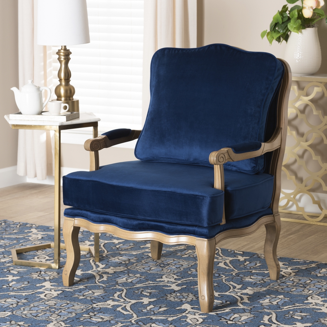 Annadea Navy Accent Chair - Thumbnail - Image 2