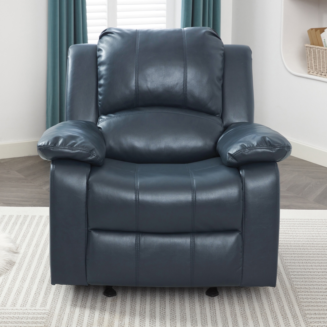 Annaika Dark Blue Glider Recliner - Thumbnail - Image 2