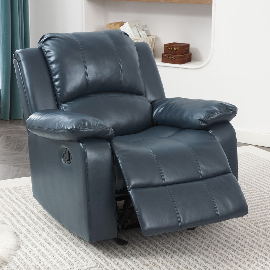 Annaika Dark Blue Glider Recliner - Thumbnail - Image 4