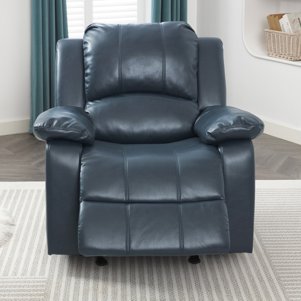 Annaika Dark Blue Glider Recliner - Thumbnail - Image 5