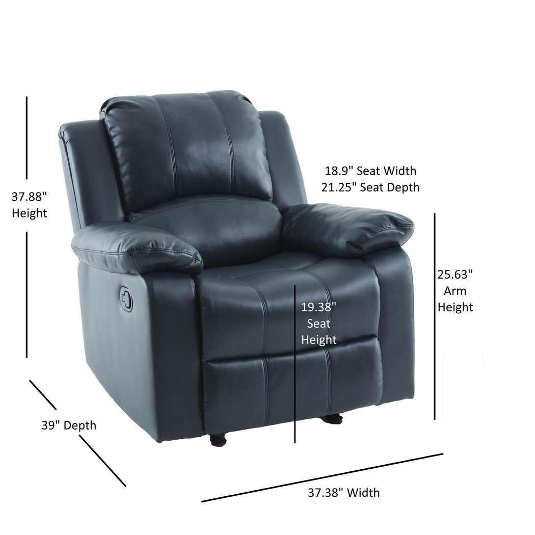 Annaika Dark Blue Glider Recliner - Thumbnail - Image 8