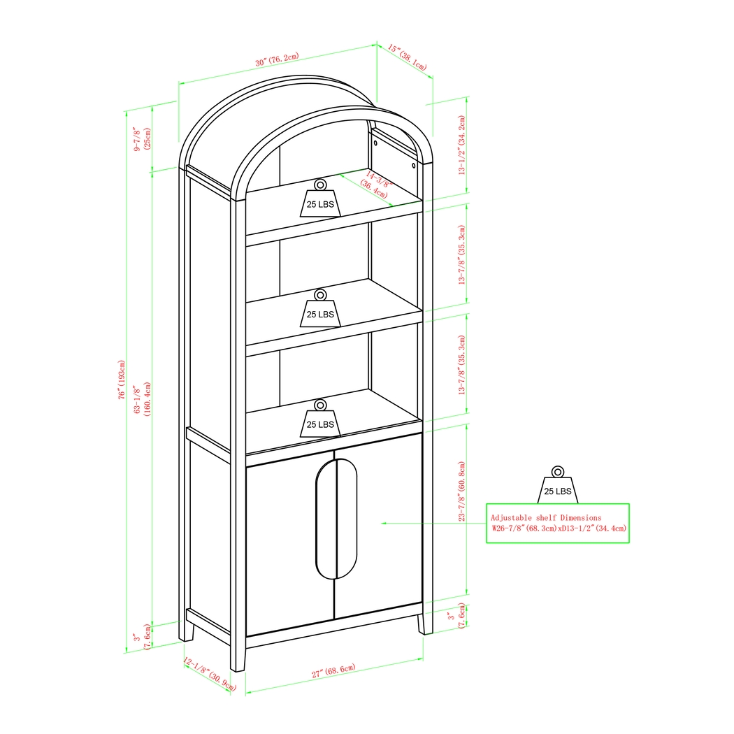Annbick III Black Bookcase - Thumbnail - Image 6