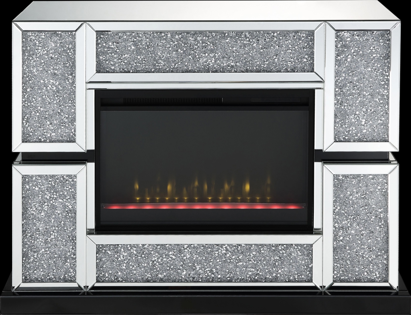 Annella Silver 48 in. Console, With Electric Fireplace - Thumbnail - Image 1