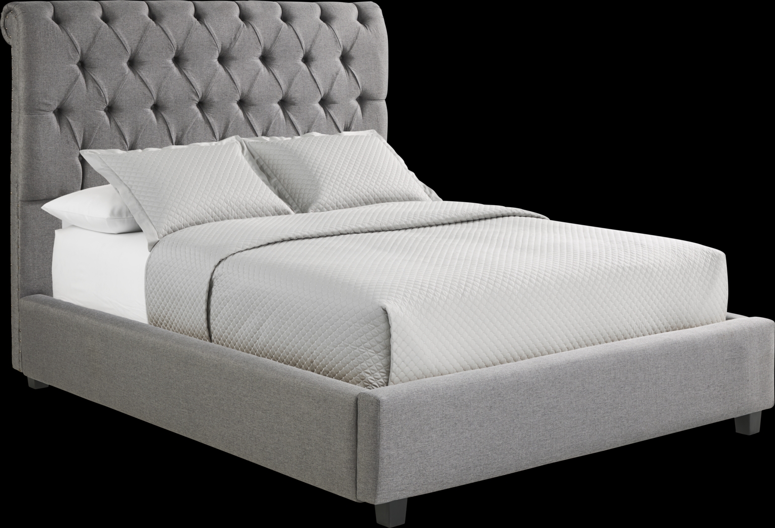 Annison Hills Gray 3 Pc Queen Upholstered Bed - Thumbnail - Image 1