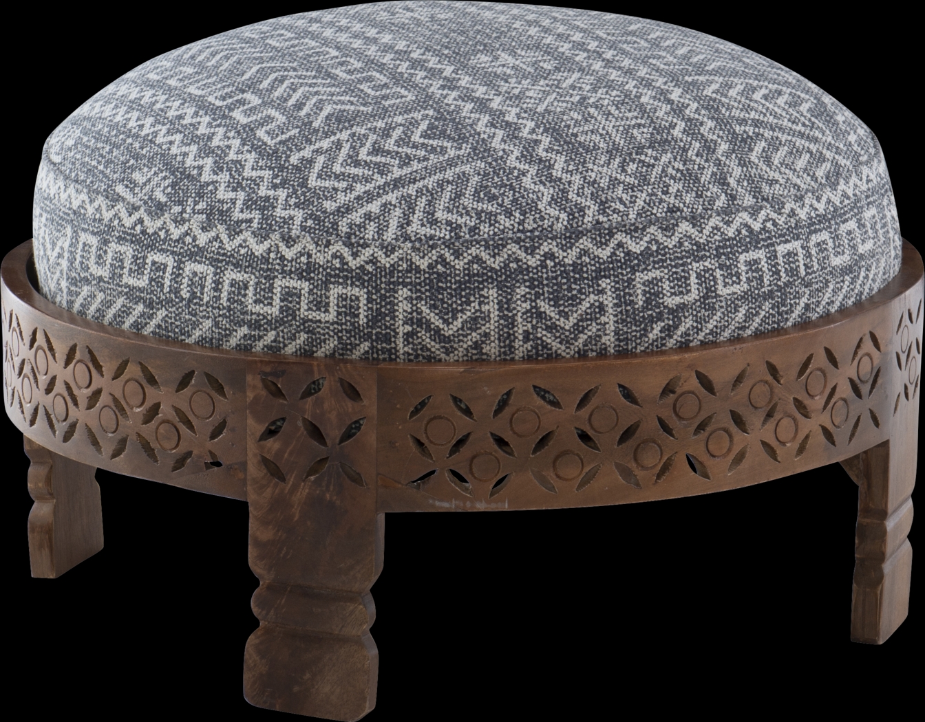 Anoki Gray Ottoman - Thumbnail - Image 1