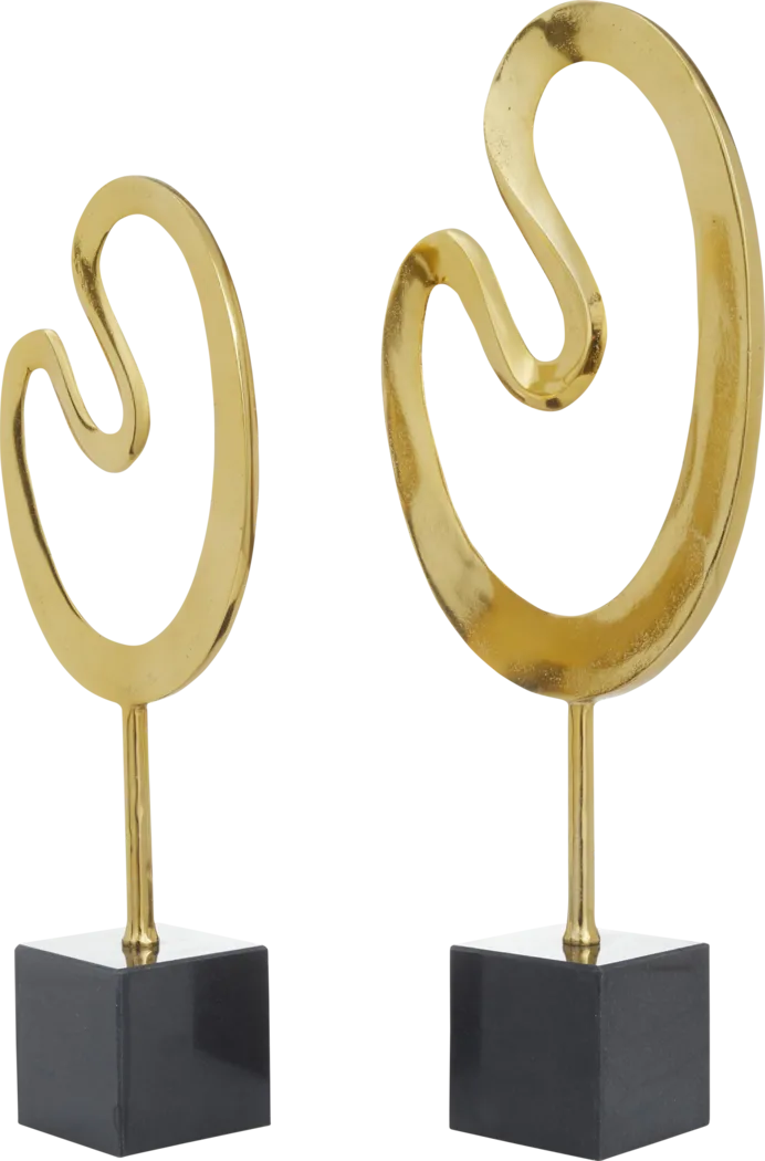 Anosha Gold Sculpture, Set of 2 - Image 5