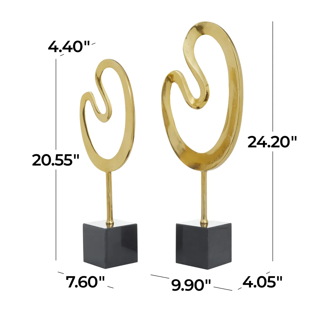 Anosha Gold Sculpture, Set of 2 - Image 6