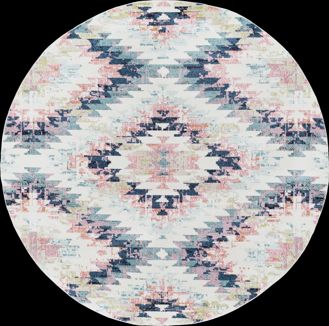 Anoura II Blue 5'3 Round Rug - Thumbnail - Image 1
