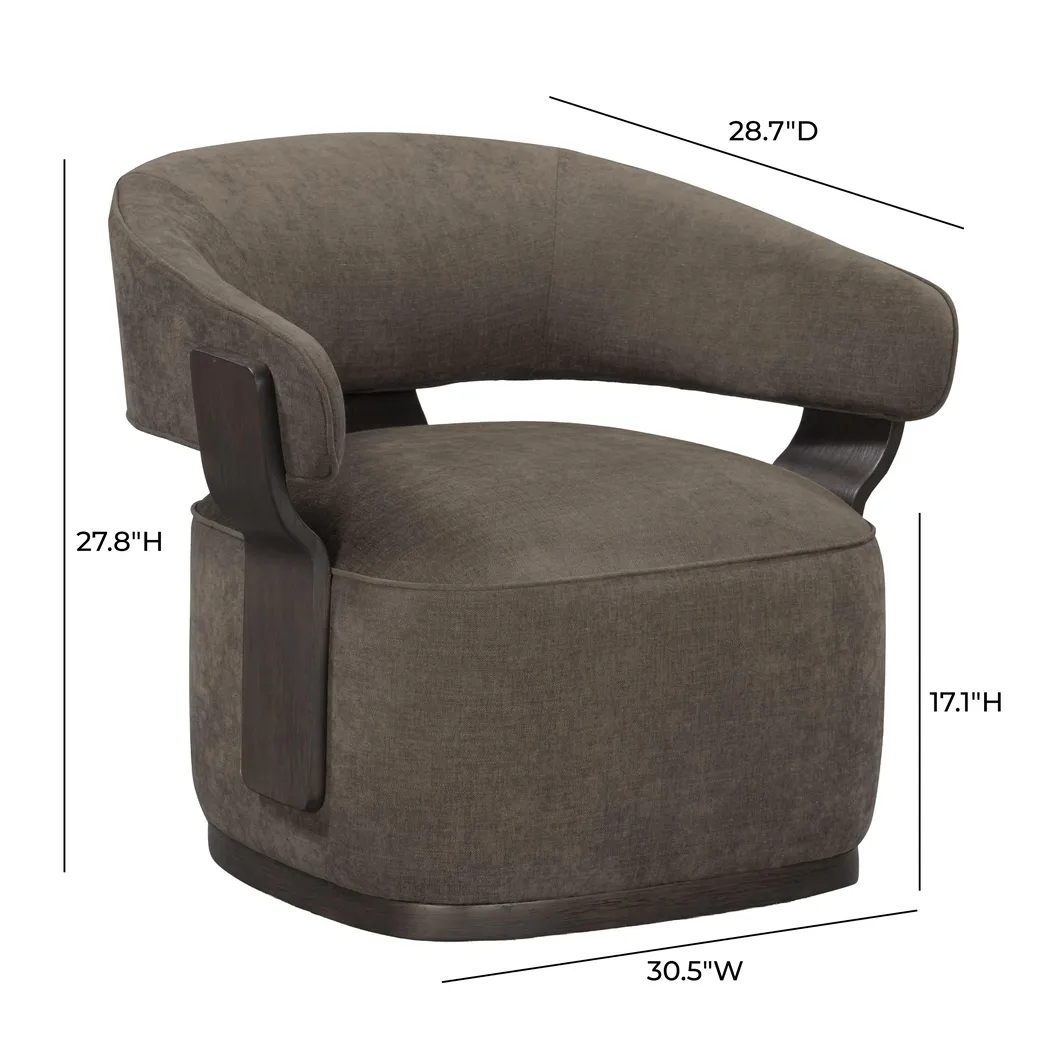 Ansay Brown Swivel Accent Chair - Thumbnail - Image 7