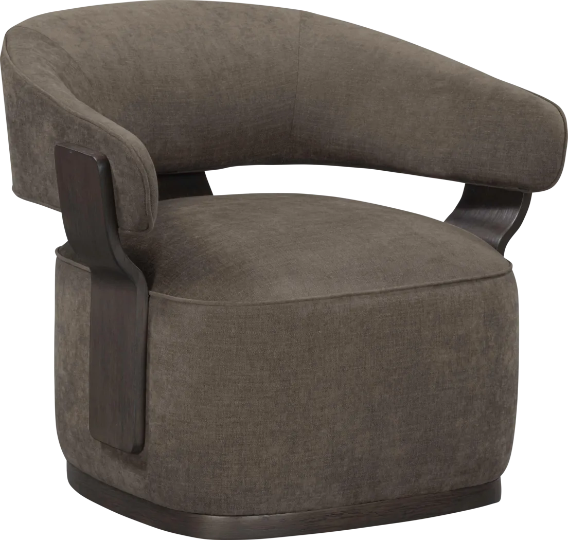 Ansay Brown Swivel Accent Chair - Thumbnail - Image 1