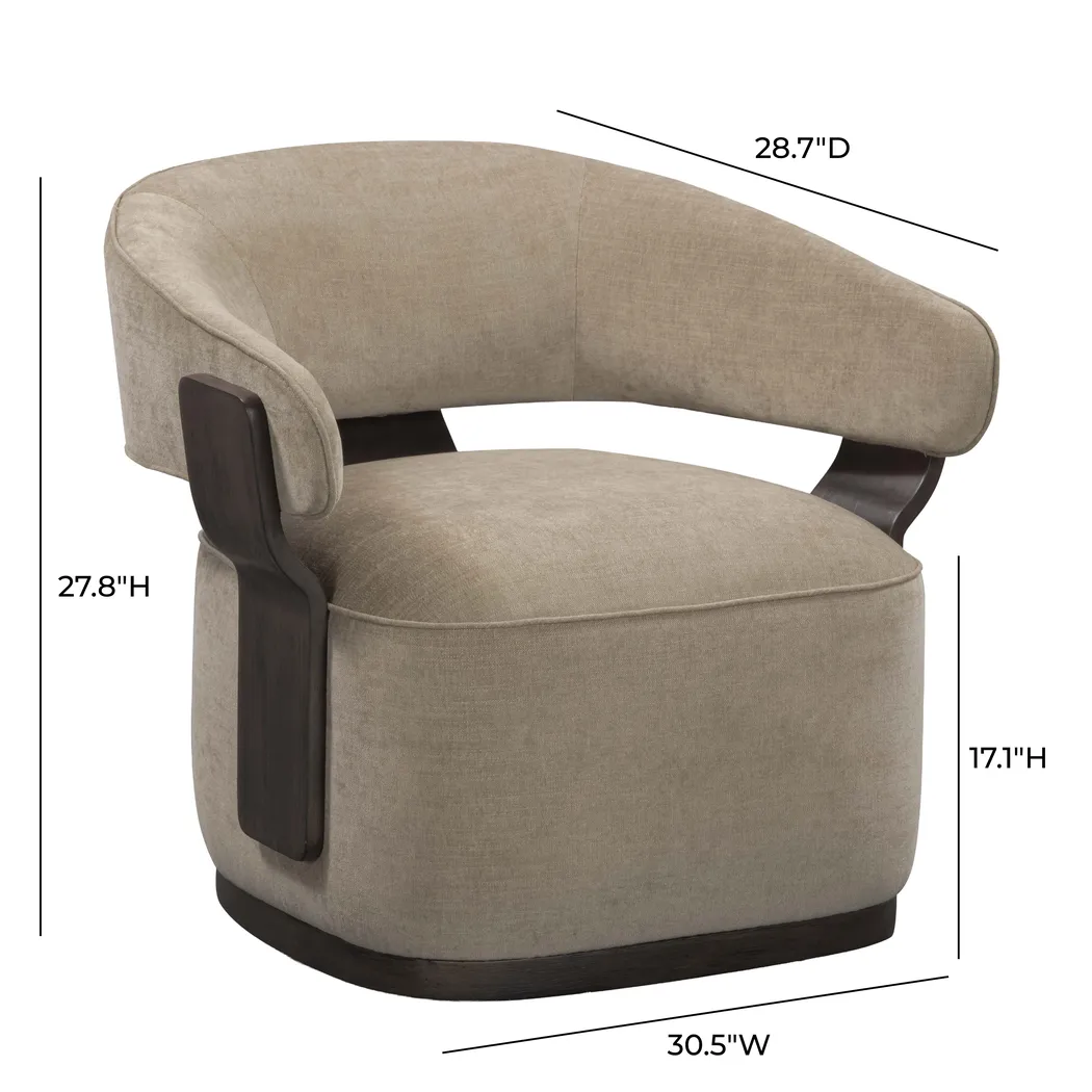Ansay Linen Swivel Accent Chair - Thumbnail - Image 7
