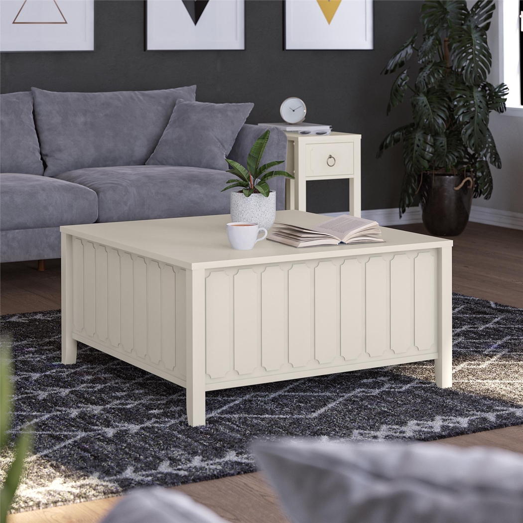 Anselma White Lift-Top Cocktail Table - Thumbnail - Image 2