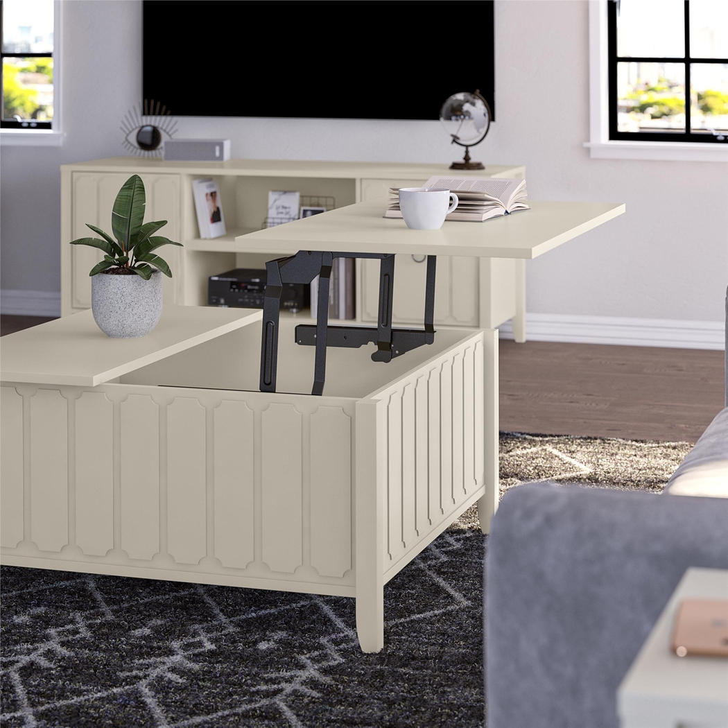 Anselma White Lift-Top Cocktail Table - Thumbnail - Image 3