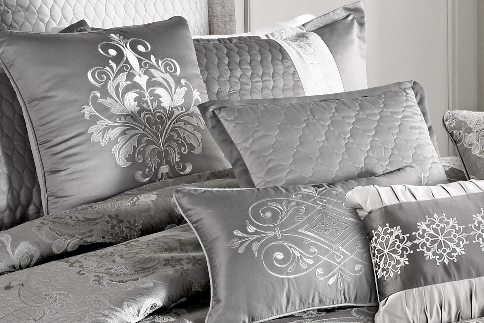 Anseor Gray 12 Pc Queen Comforter Set - Thumbnail - Image 4