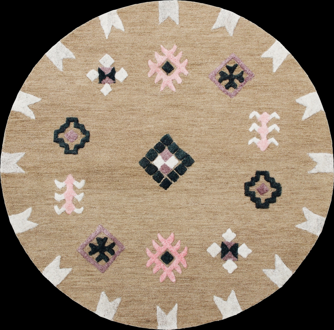 Antague Taupe/Multi 5' Round Rug - Thumbnail - Image 1