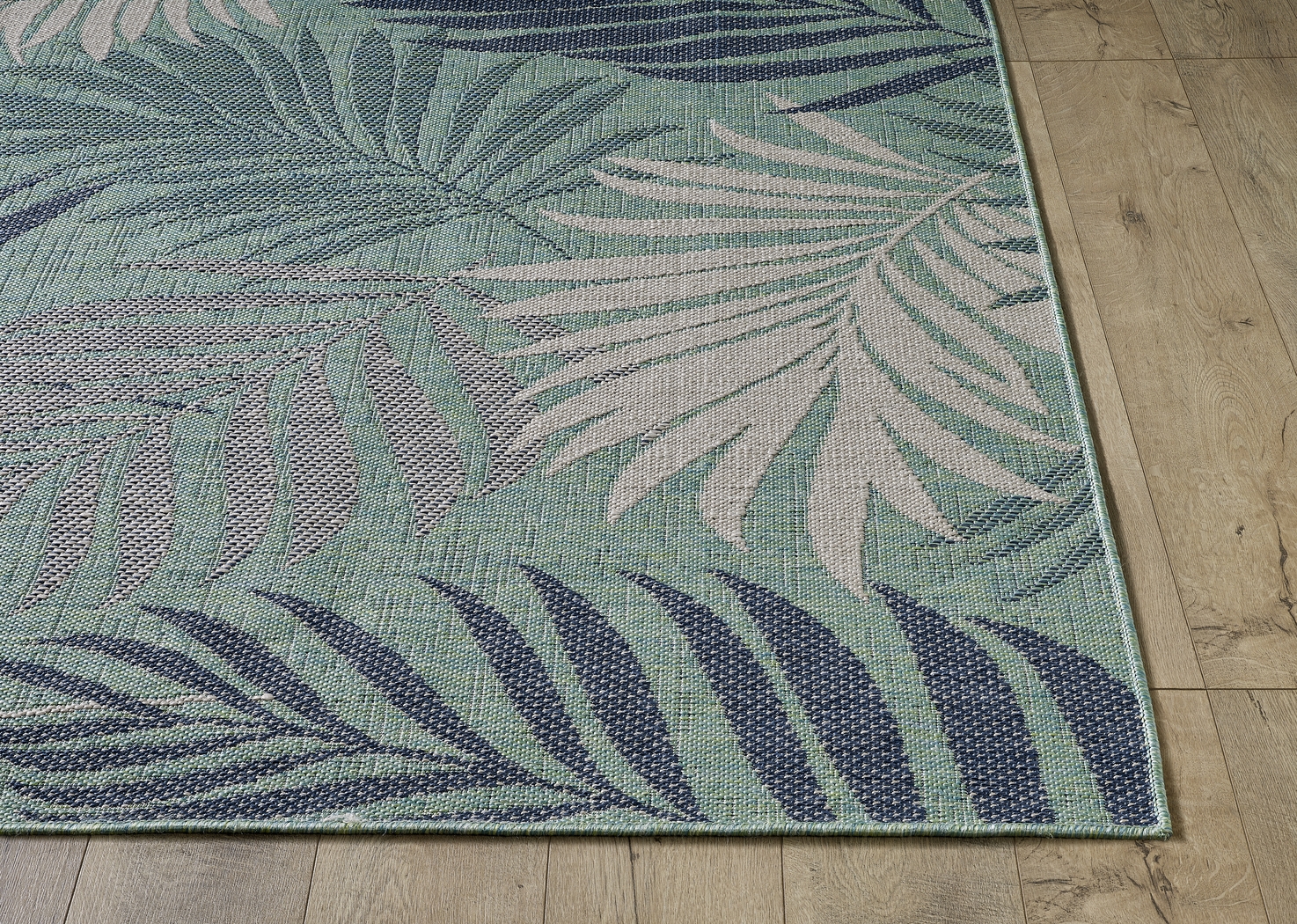 Antawa Aqua 5'3 x 7'7 Indoor/Outdoor Rug - Thumbnail - Image 5