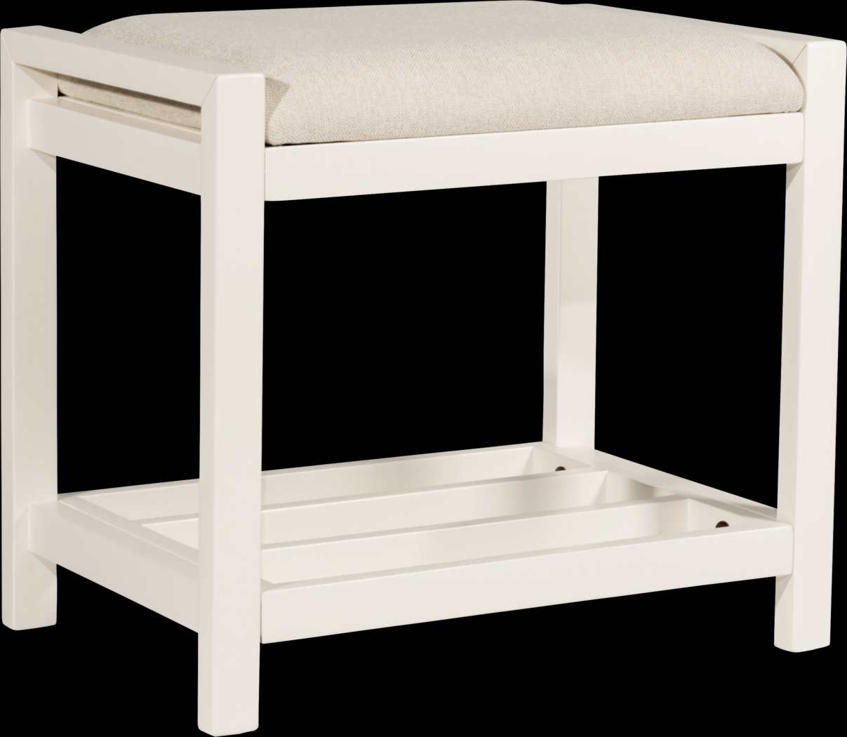 Antero White Vanity Stool - Thumbnail - Image 1