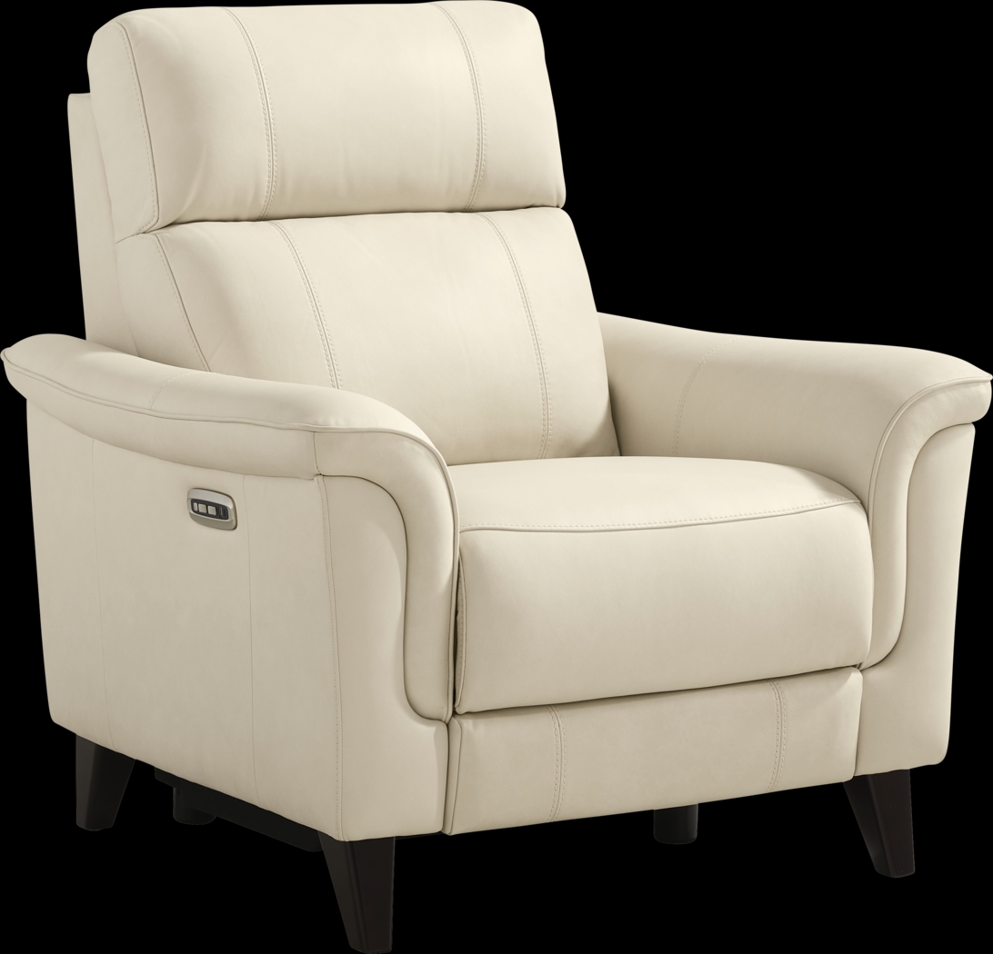 Antonella Beige Leather Dual Power Recliner - Thumbnail - Image 3
